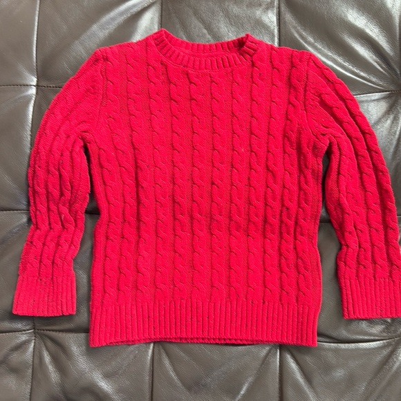 Gymboree size S red cable knit sweater cotton/acrylic blend EUC worn once! - Picture 1 of 3
